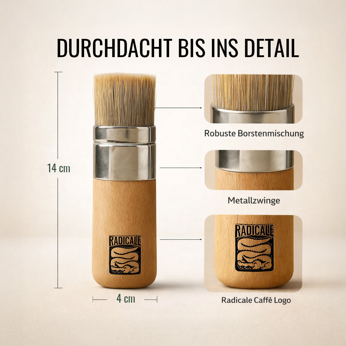 Selbststehender Baristapinsel - Technische Daten - Radicale Caffe